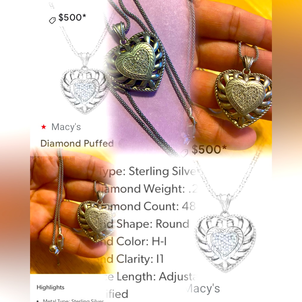 Sterling Diamond Diamond Pendant Necklace